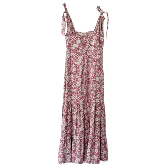 NWT Free People In The Fields Floral Pink Tiered Maxi Dress size small - Picture 6 of 9